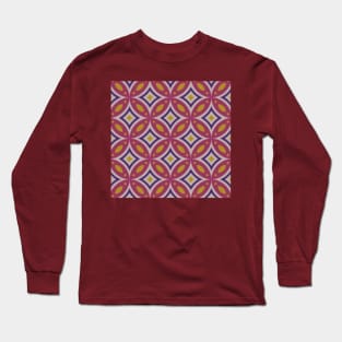 Mid century modern geometric circles seamless pattern Long Sleeve T-Shirt